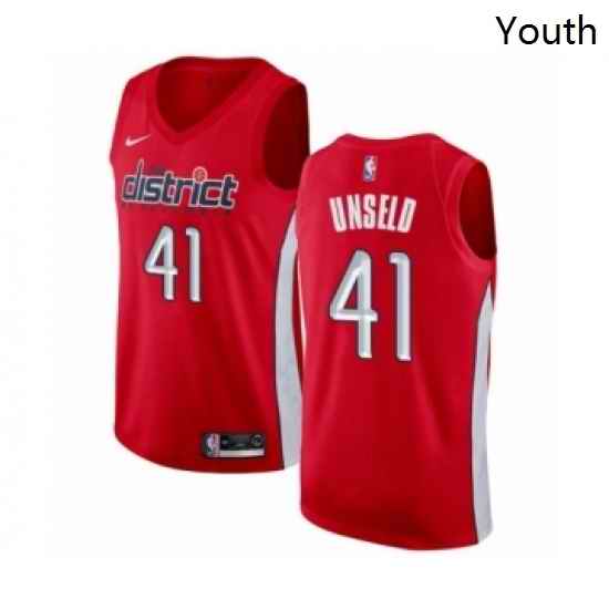 Youth Nike Washington Wizards 41 Wes Unseld Red Swingman Jersey Earned Edition